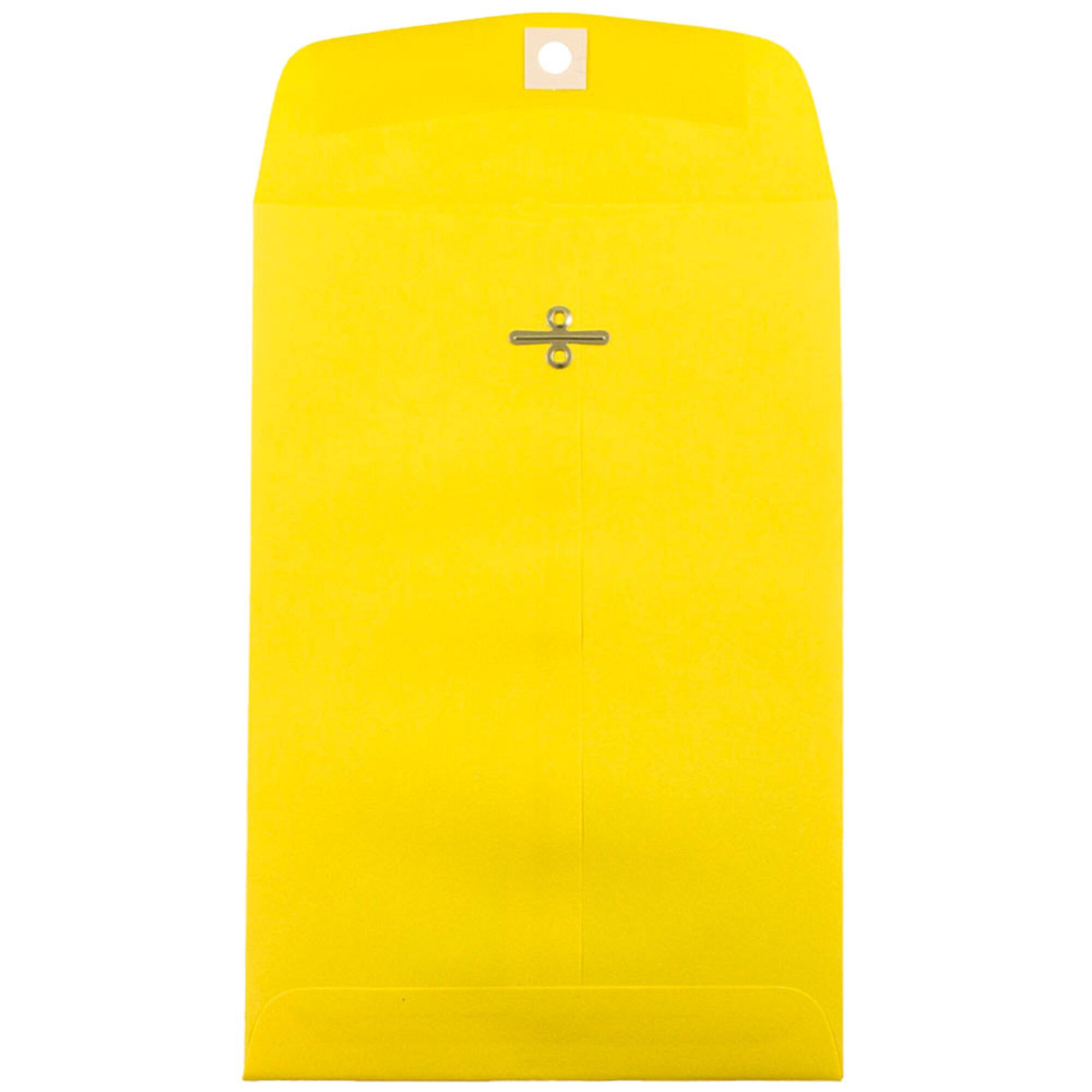 JAM Paper 6" x 9" Yellow Open End Catalog Recycled Envelopes
